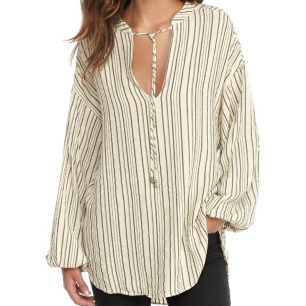 Free People Women's Rhythm of the Night Striped Flowy Tunic, Size XS